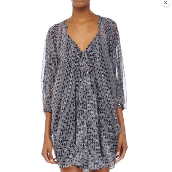 Diane von Furstenberg Fleurette Dress in Moroccan Ditsy Midnight; SZ 12 - Picture 1 of 6